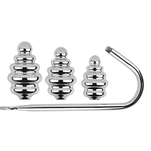 Anal Hooks GreatBenefit Screw-in 8826 Set Anal Ribbed Hook 0725